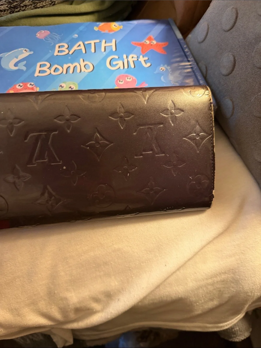 Louis Vuitton Vernis Brown Embossed Continental Wallet with Gold Snap